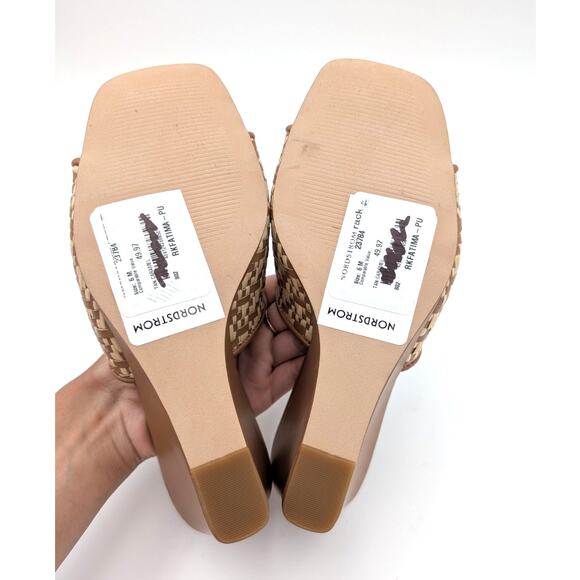 Nordstrom Rack Fatima Wedge Sandal Women's Tan Caramel Size US6M EU37 - Picture 8 of 11
